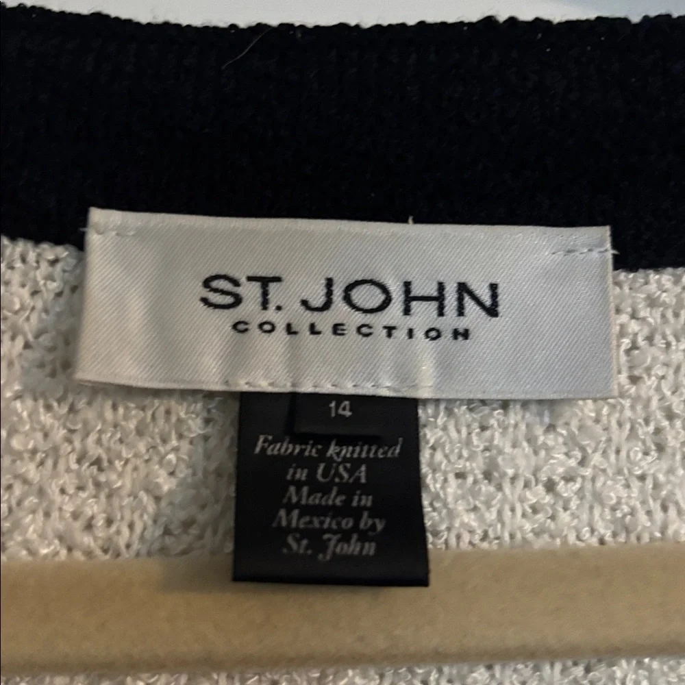 St. John Collection Black and Cream Knit Jacket - Picture 2 of 5